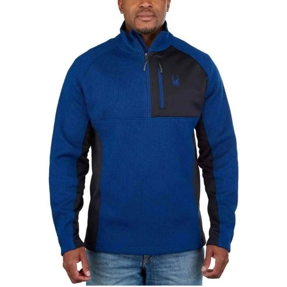 Spyder Men’s Half Zip Gait Knit Pullover Jacket Blue/Black Size XL